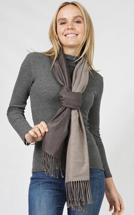 Reversible Solid Shawl Scarf, Taupe