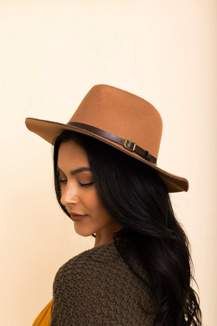 Western Style Felted Hat, Camel