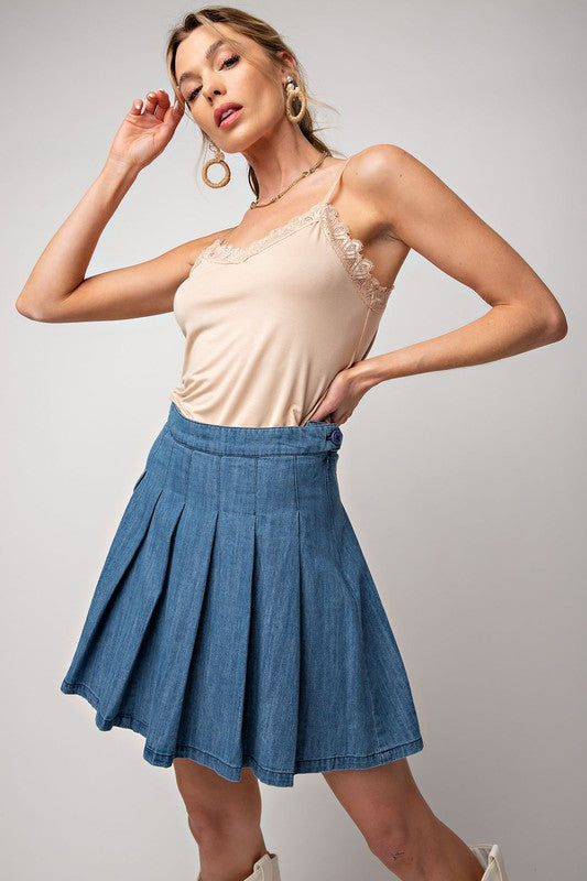 Lace Trim Cami, Nude