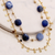 Double Layered Stone Charm Necklace, Royal Blue