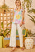 Pastel Hibiscus Flutter Sleeve Top