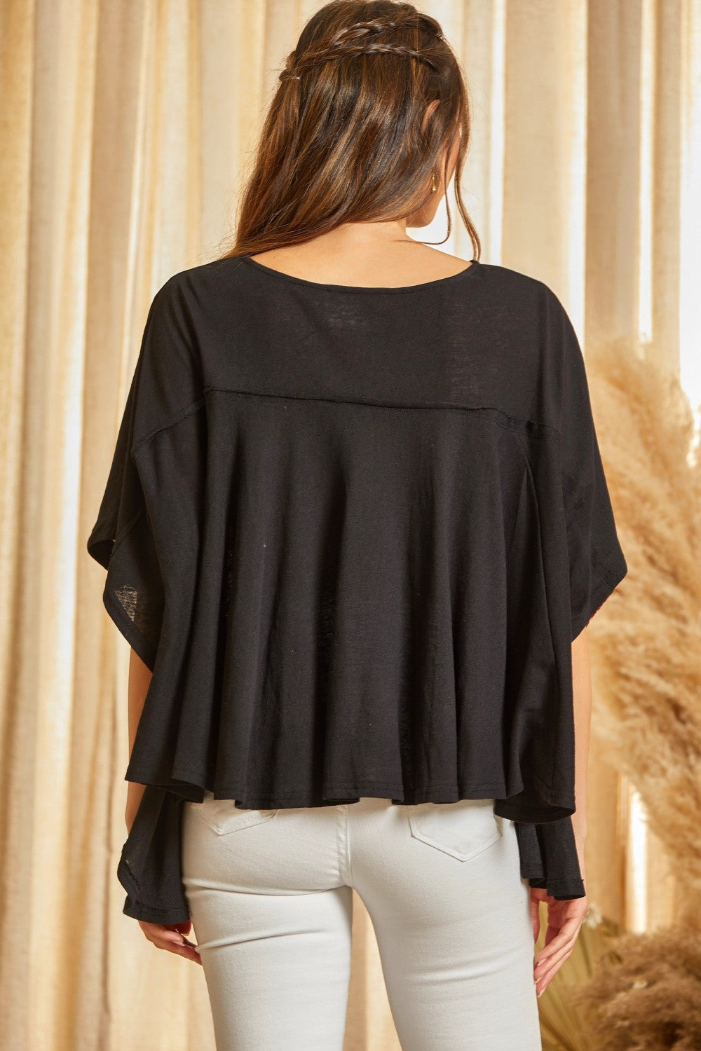 Fall Floral Embroidered Flowy Top