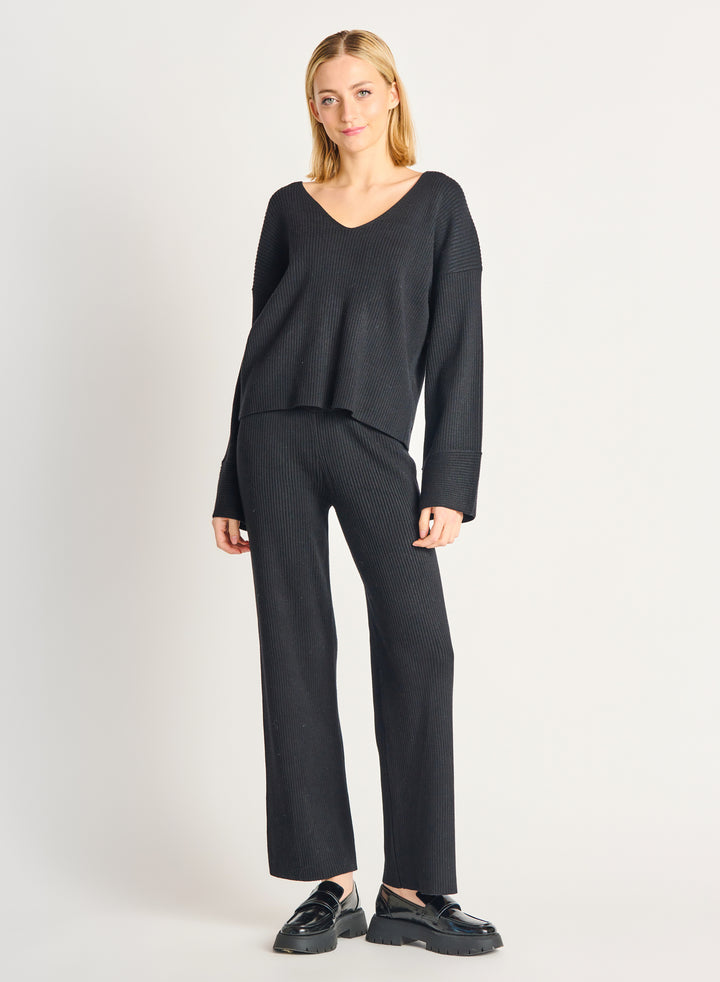 Wide Sleeve Soft V-Neck Sweater