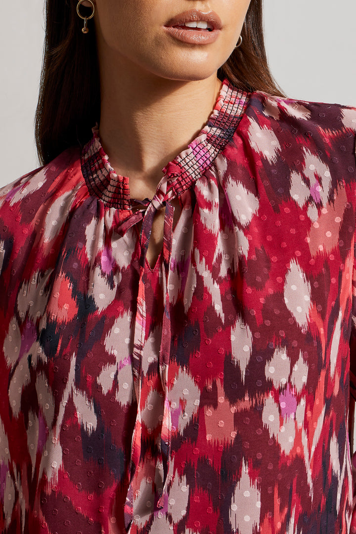 Puff Sleeve Tie Neck Blouse