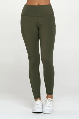 Buttery Soft Leggings with Pockets Army Green - XL