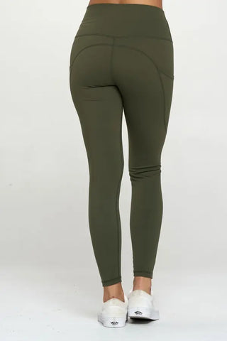 Buttery Soft Leggings with Pockets Army Green - XL