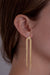 18K Statement Herringbone Chain Earring, Gold
