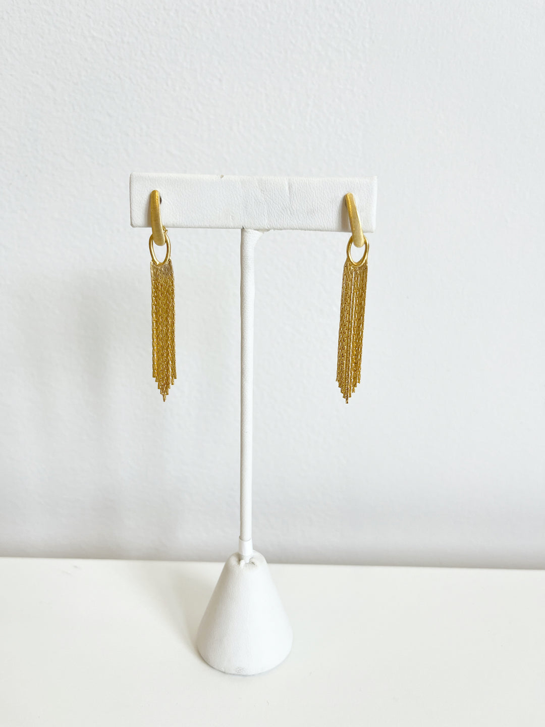 18K Gold Plated Tassel Dangle Earring, Gold