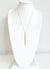 18K Long Bar Pendant Necklace, Gold
