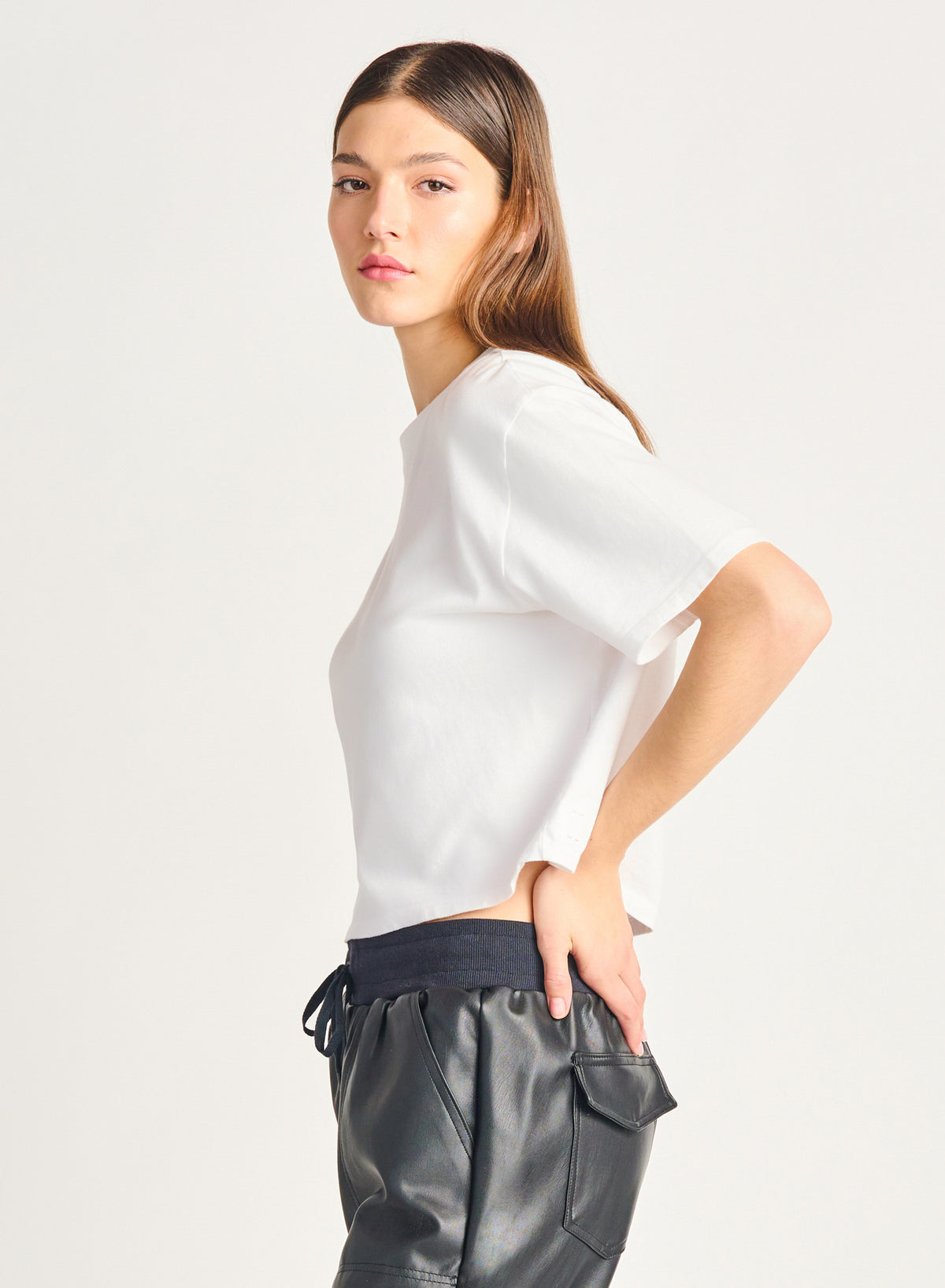 Boxy Short Sleeve Basic Tee, White