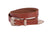 Etched Boho Buckle Leather Belt, Tan
