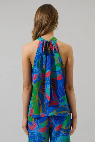 Malton Tropical Wilma Sleeveless Cobalt Multi Top