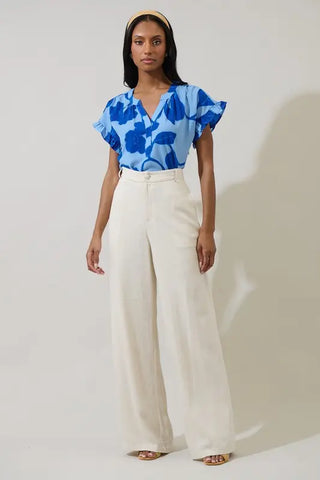 Ariya Garden Leyla RuDe Blues Blouse