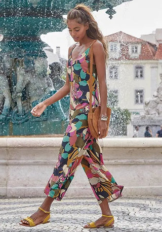 Lascana Women's Tropical Culotte Jumpsuit Multi