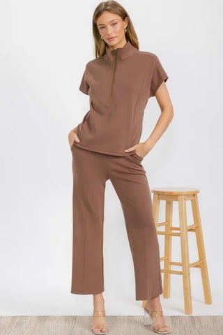 Softie Soft Cropped Loungewear Pants Mocha