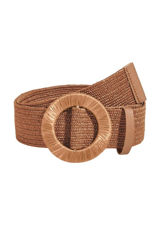 Wide Straw Belt, Camel