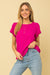 Double Tier Short Sleeve Blouse, Hot Pink