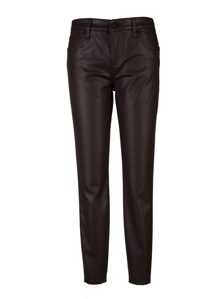 Mia Coated High Rise Skinny Pant, Chocolate