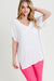Oversized V Neck Tee, Off White