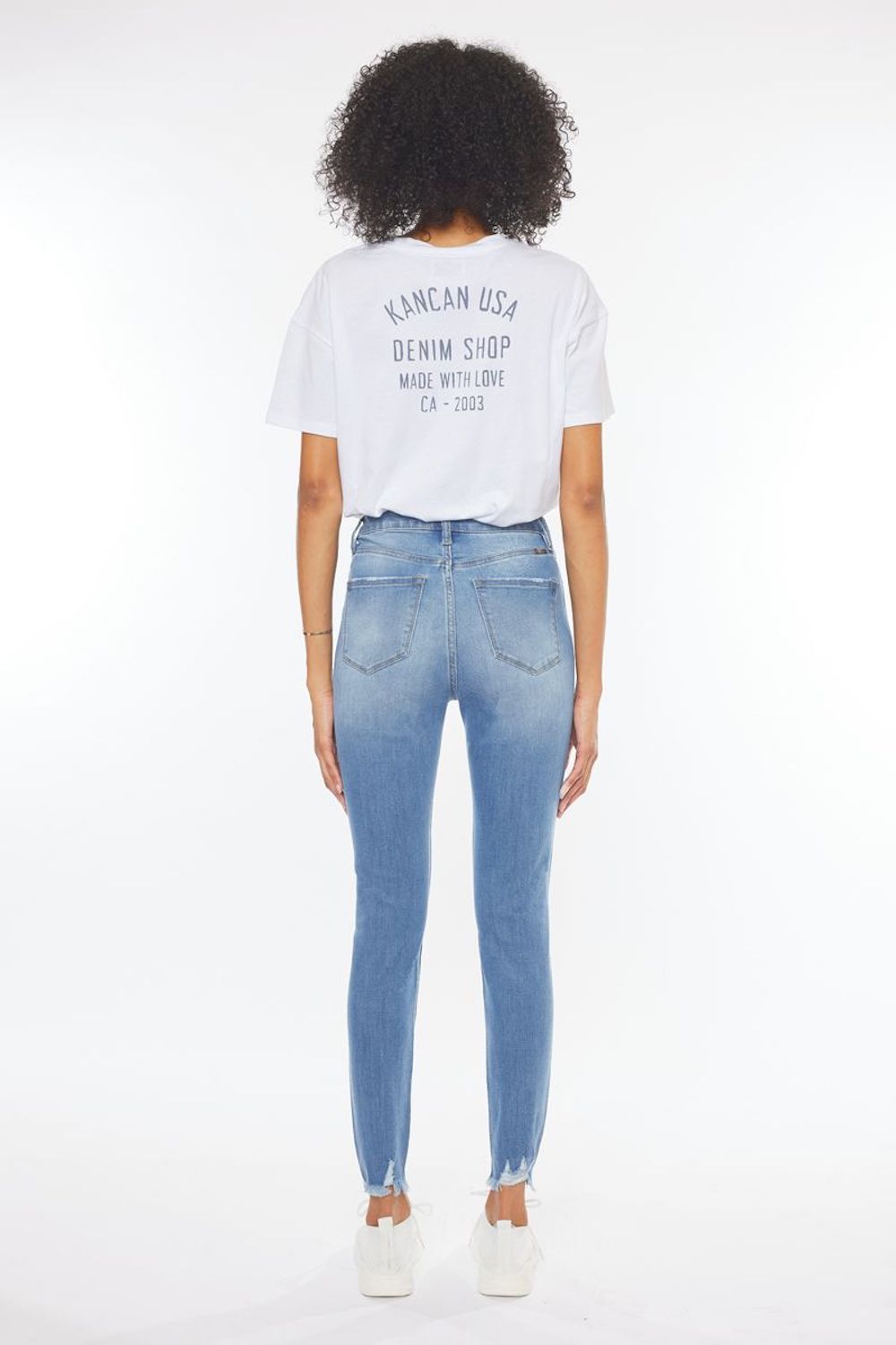 Button Rise 11.25&quot; Frayed Skinny Jean