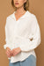 Drawstring Waist Button Down Blouse