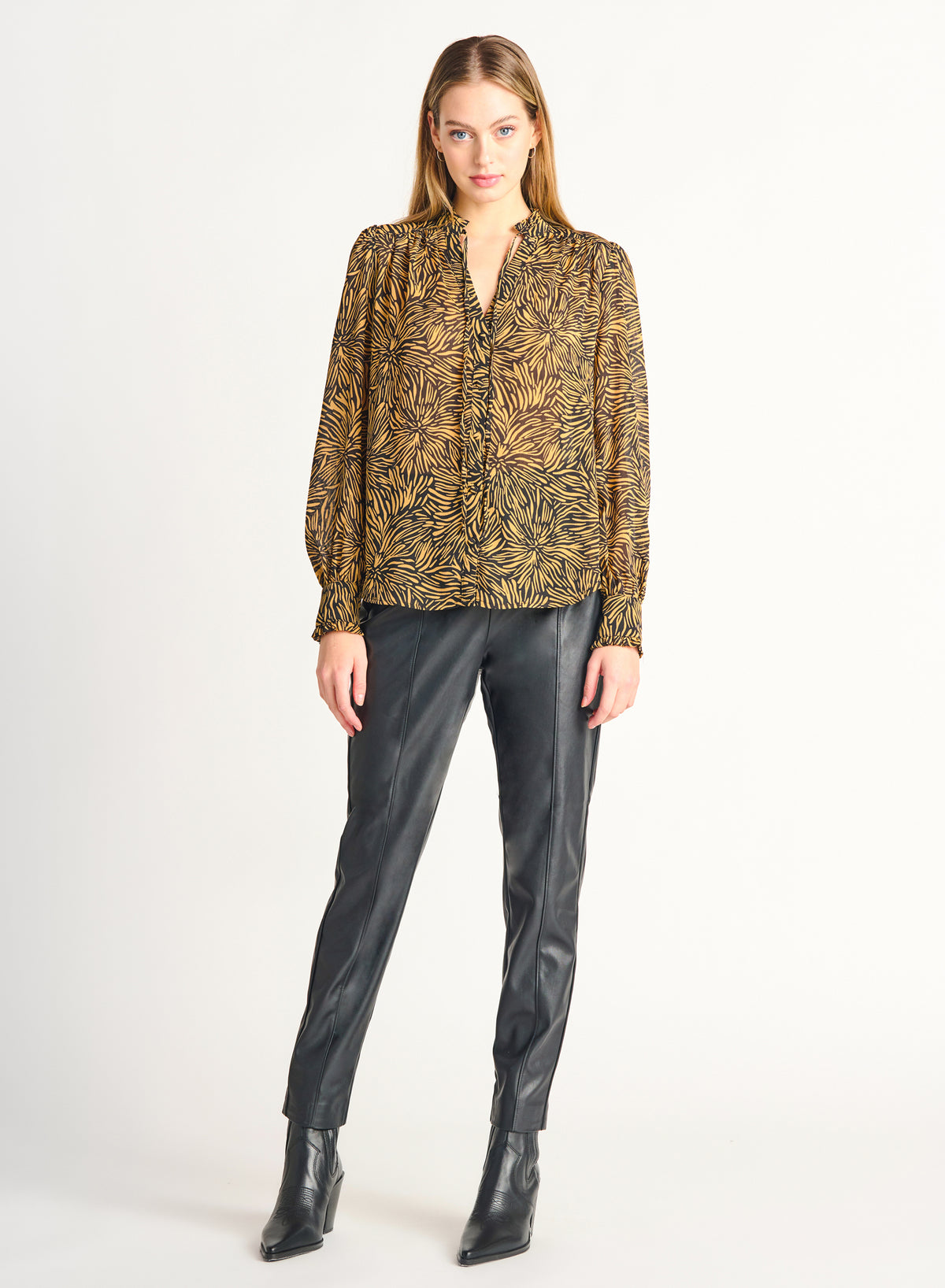 Dandelion Tie Front Peasant Blouse
