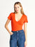 Deep V Knit Tee Bodysuit