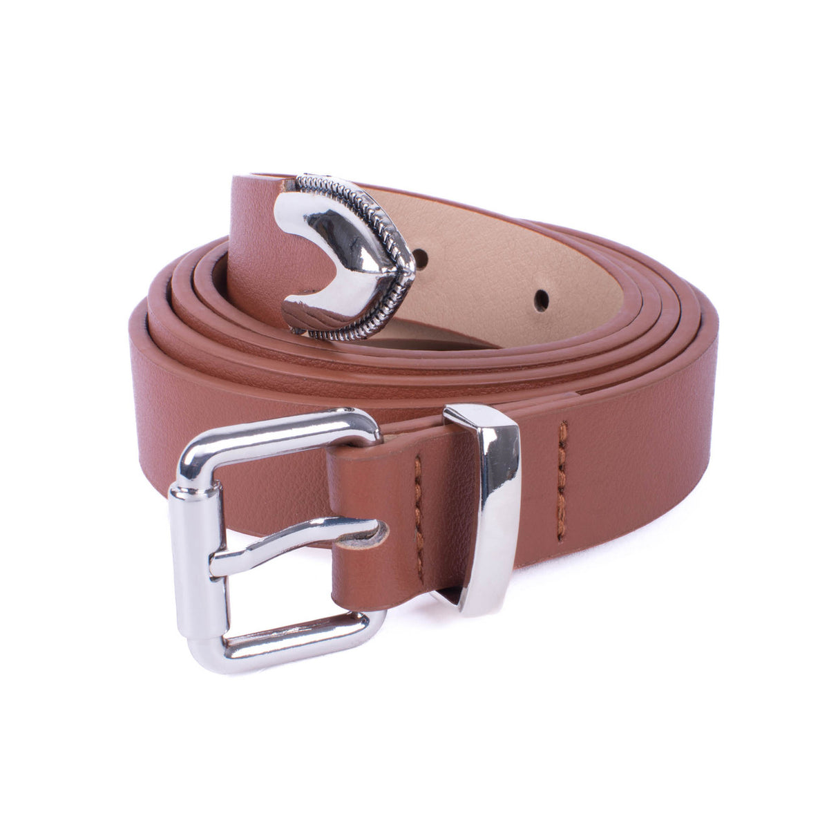 Metal Tip Western Vegan Leather Belt
