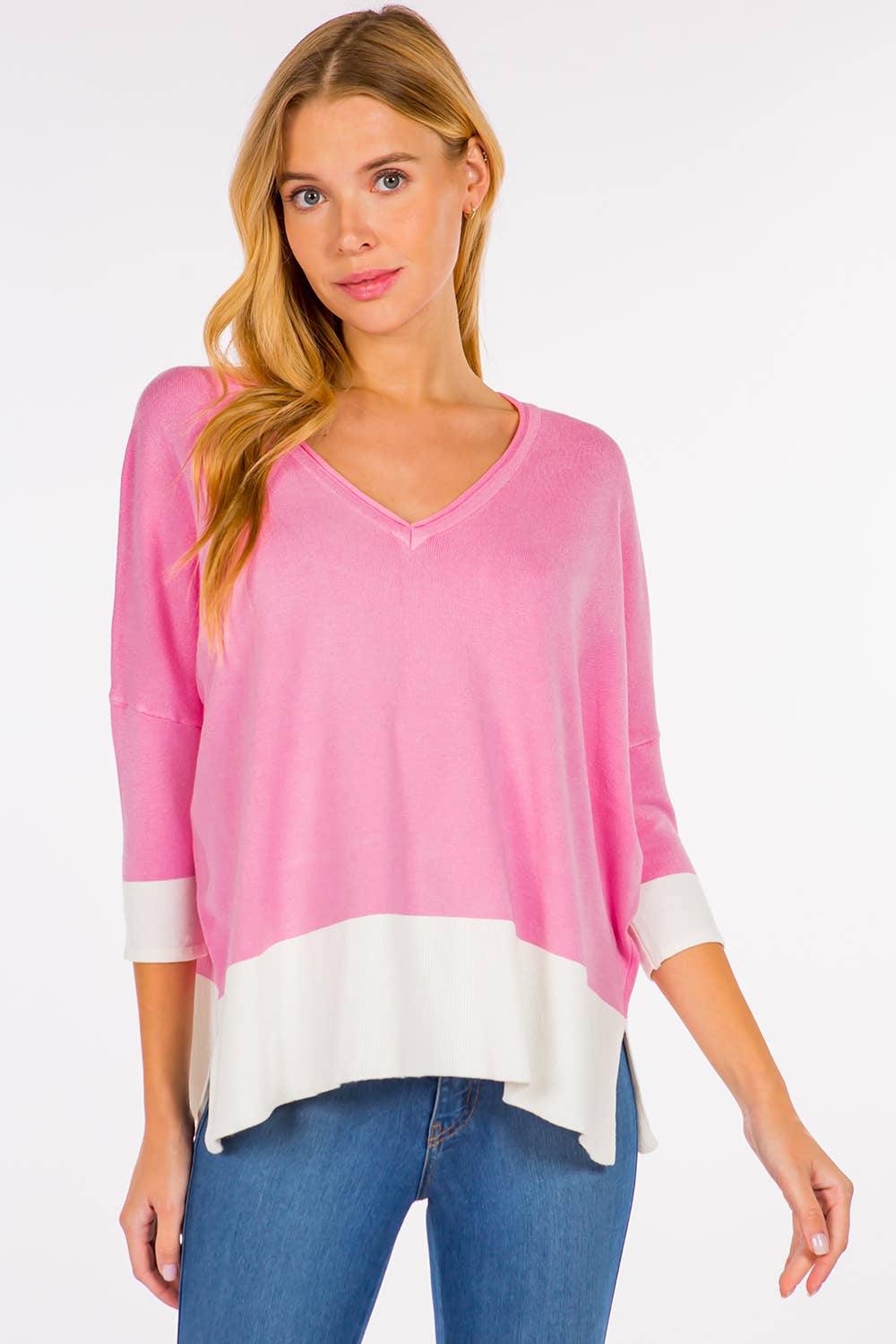 Chelsea Color Block V Neck Pullover