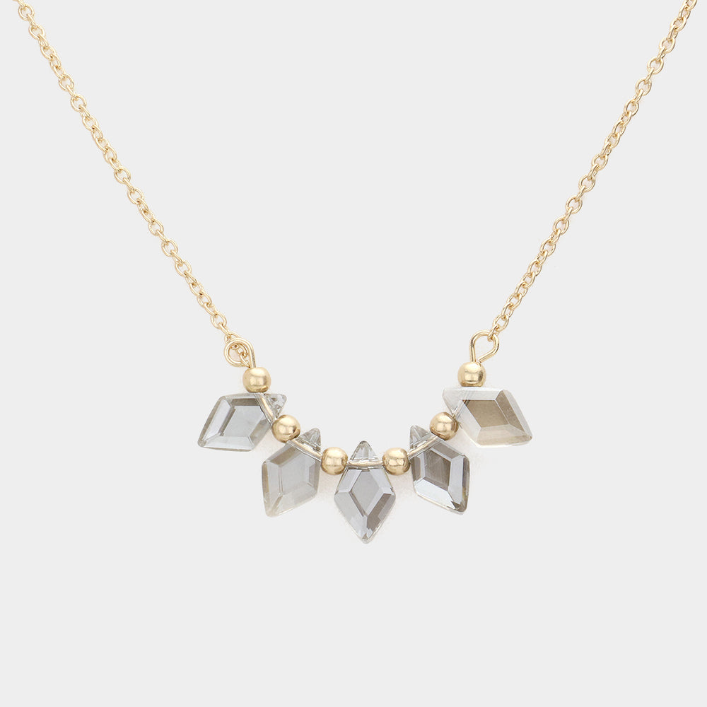 Rhombus Beaded Necklace, Black Diamond