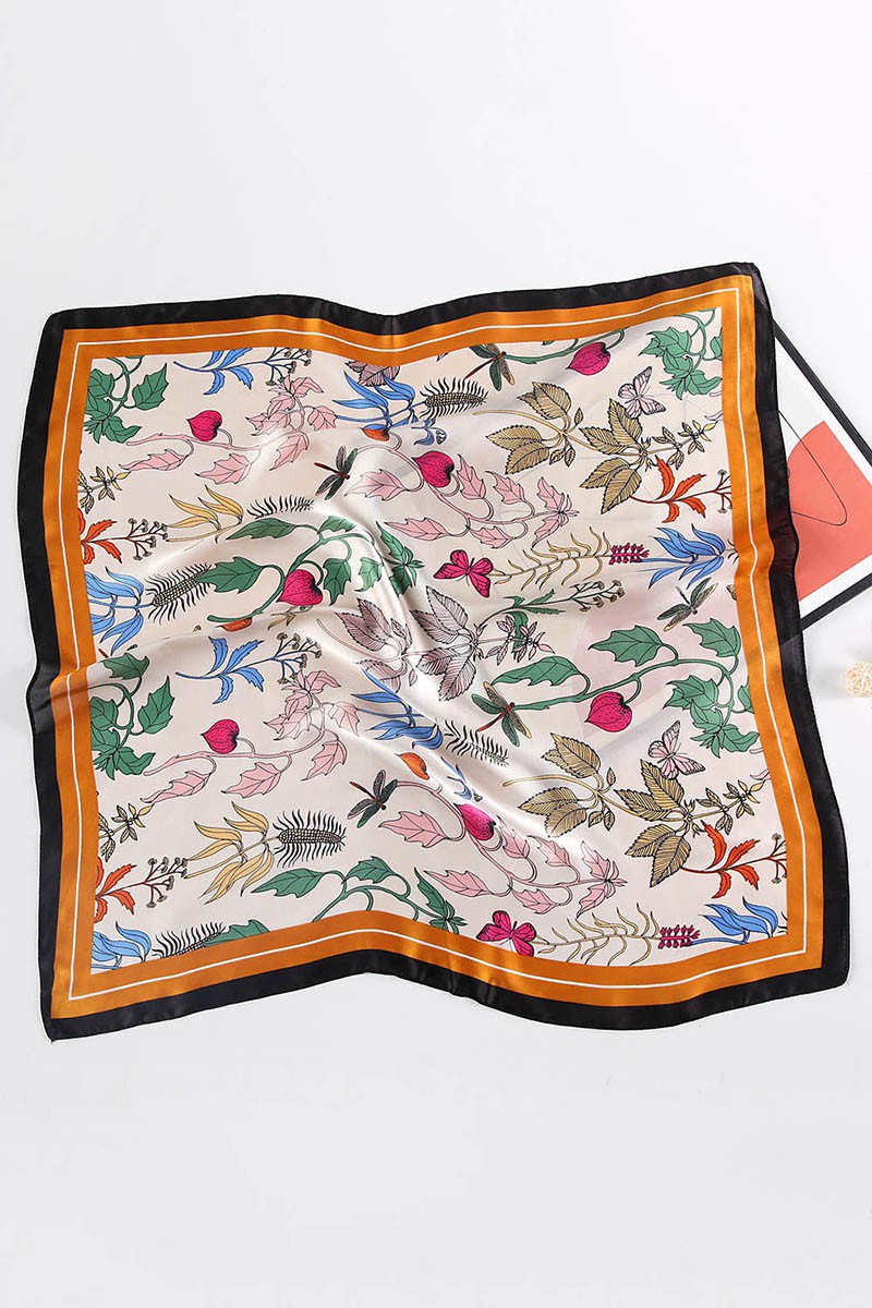 Silky Floral Square Scarf