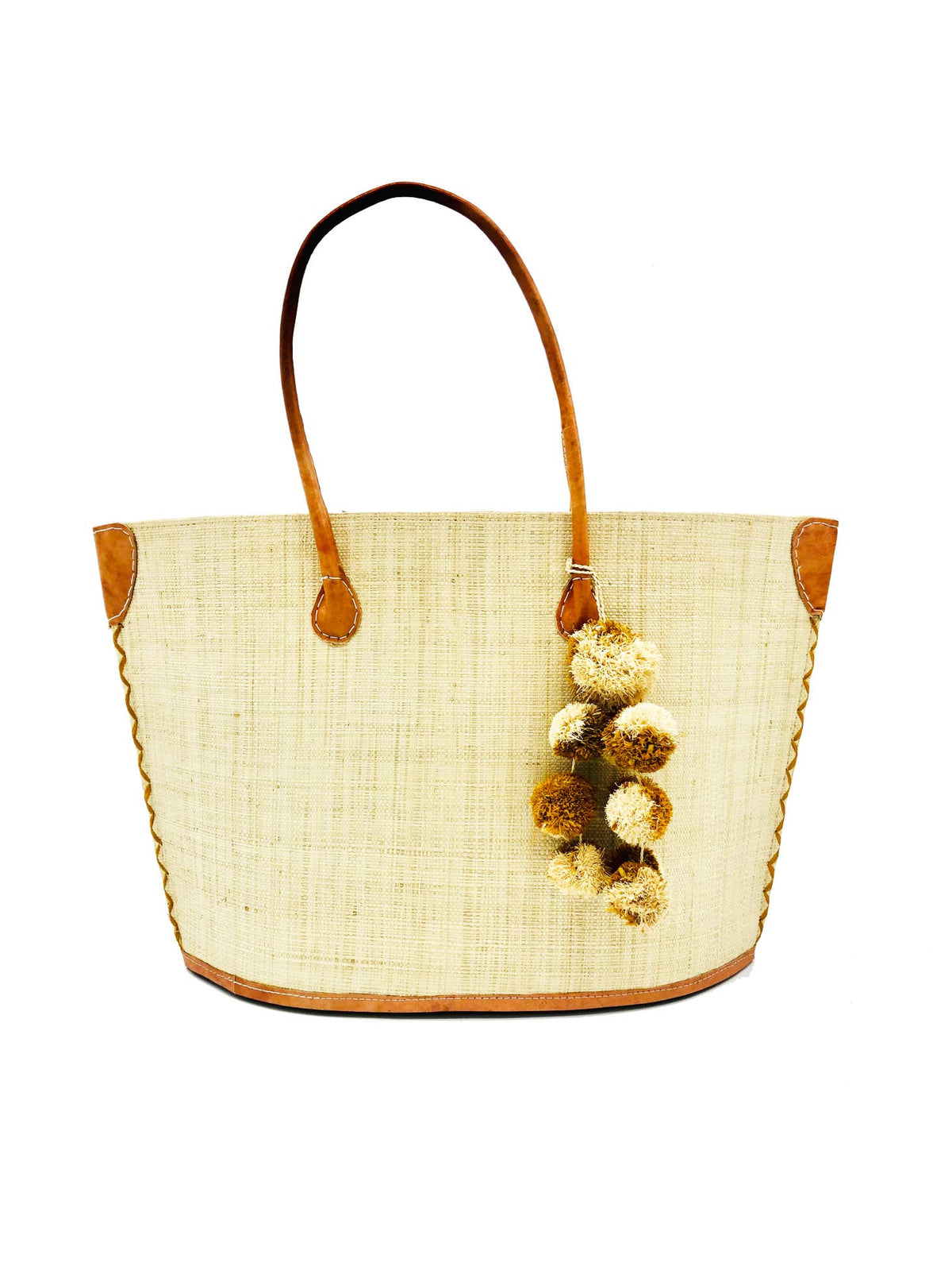 Melanga Straw Tote Bag, Natural