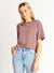 Boxy Short Sleeve Basic Tee, Blush Brown