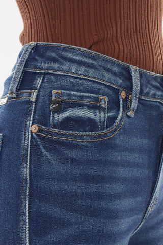 Kancan High Rise Hem Detail Boot Cut Jean