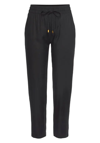 Lascana Women's Cropped Drawstring Pants Black