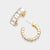 Baguette Stone Hoop Earring, White