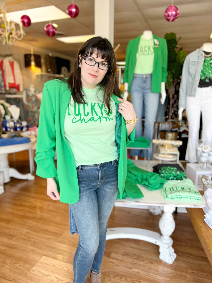 St. Patrick's Lucky Charm Graphic Tee Lime