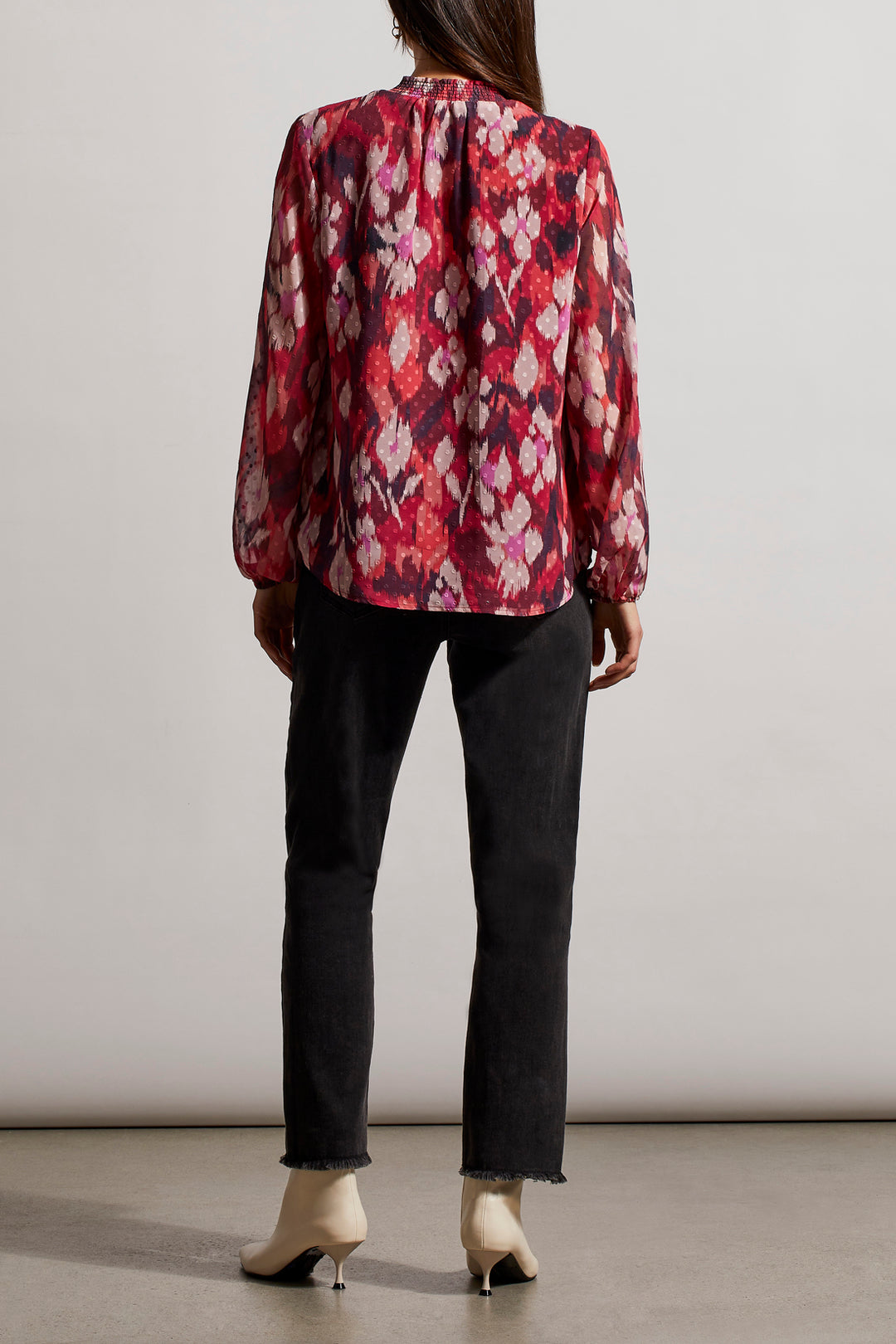 Puff Sleeve Tie Neck Blouse