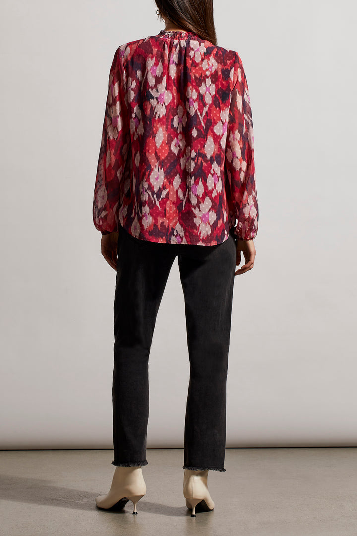 Puff Sleeve Tie Neck Blouse