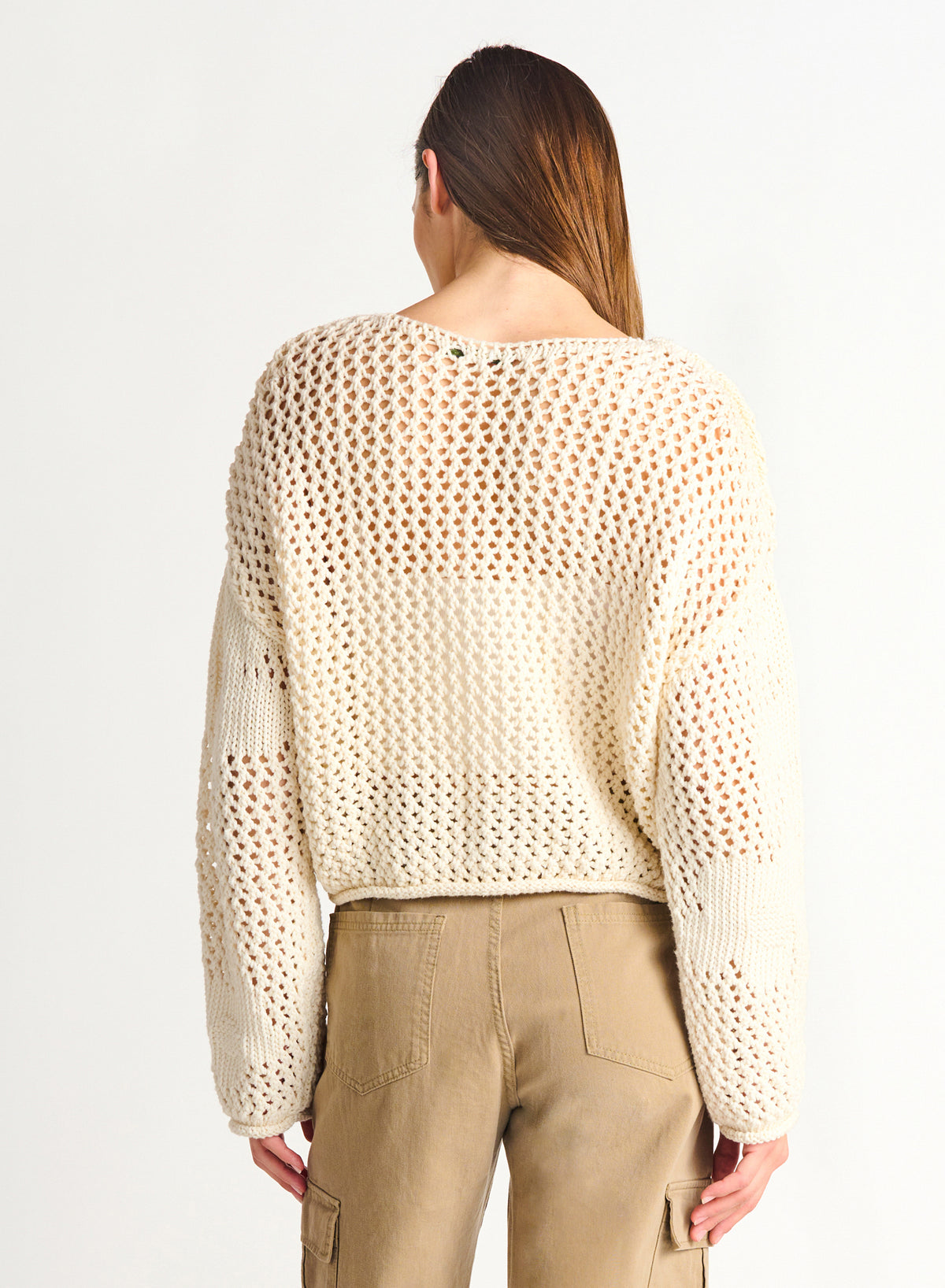Open Knit Flower Sweater