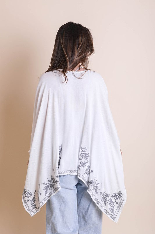 Leaf Garland Embroidered Wrap