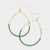 Open Teardrop Beaded Dangle Earring, Green