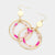 Faceted Beaded Open Circle Dangle Earrings, Pink