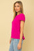 Double Tier Short Sleeve Blouse, Hot Pink