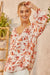 Split Neck Floral Woven Top