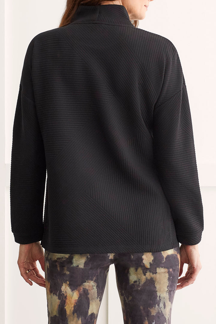 Dolman Knit Tunic w/ Side Slits, Black