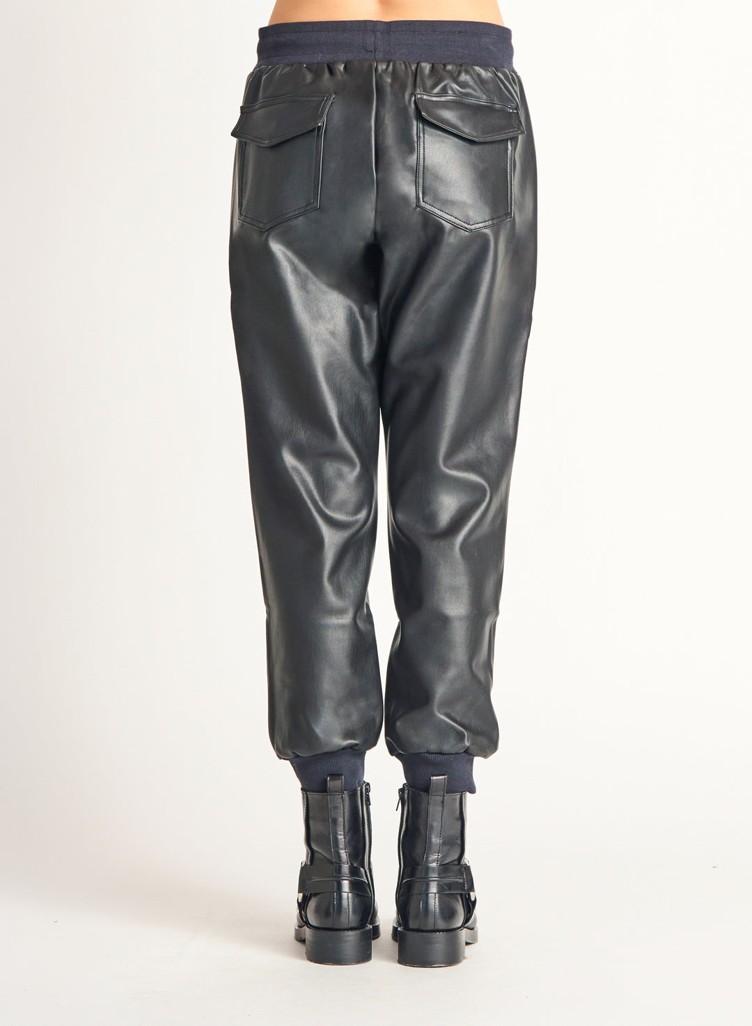 Faux Leather Jogger w/ Drawstrings