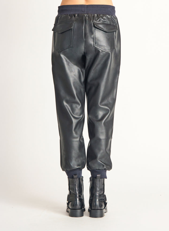 Faux Leather Jogger w/ Drawstrings