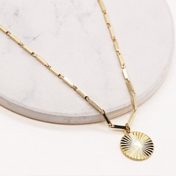 Sun Burst Pendant Necklace