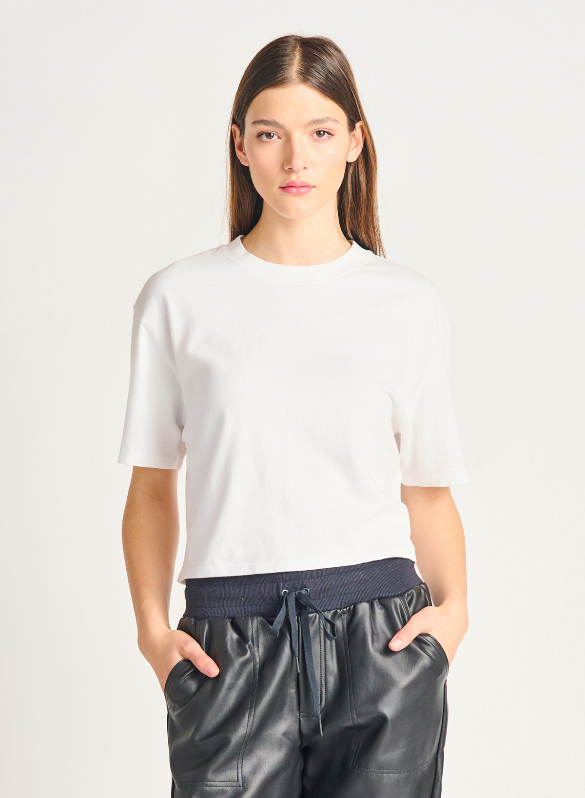 Boxy Short Sleeve Basic Tee, White